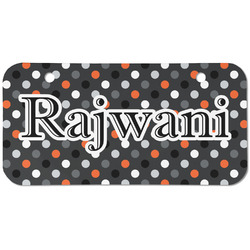 Gray Dots Mini/Bicycle License Plate (2 Holes) (Personalized)