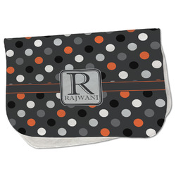 Gray Dots Burp Cloth - Fleece w/ Name and Initial