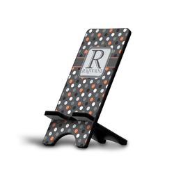 Gray Dots Cell Phone Stand (Small) (Personalized)