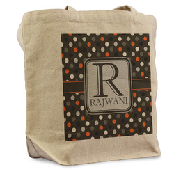 Gray Dots Reusable Cotton Grocery Bag - Single (Personalized)