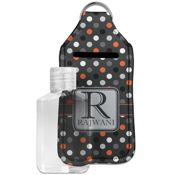 Custom Gray Dots Hand Sanitizer & Keychain Holder - Large (Personalized)