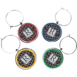 Gray Dots Wine Charms (Set of 4) (Personalized)