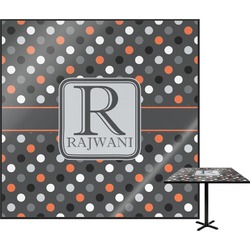 Gray Dots Square Table Top - 24" (Personalized)