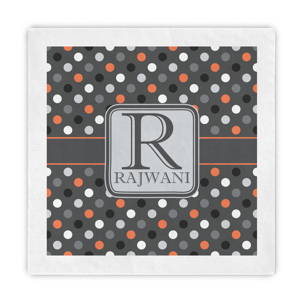 Custom Gray Dots Decorative Paper Napkins (Personalized)