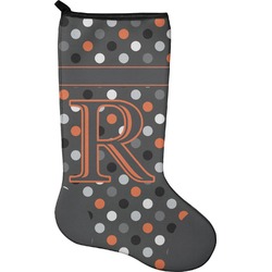 Gray Dots Holiday Stocking - Single-Sided - Neoprene (Personalized)