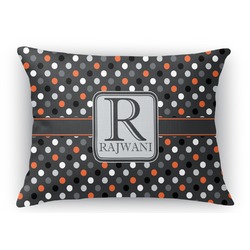 Gray Dots Rectangular Throw Pillow Case - 12"x18" (Personalized)