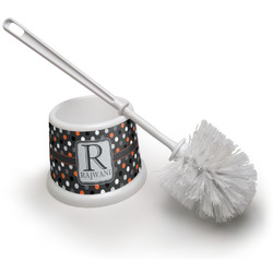 Gray Dots Toilet Brush (Personalized)