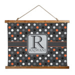 Gray Dots Wall Hanging Tapestry - Wide (Personalized)