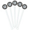 Gray Dots White Plastic 5.5" Stir Stick - Fan View