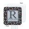 Gray Dots White Plastic Stir Stick - Single Sided - Square - Approval