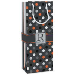 Gray Dots Wine Gift Bags - Matte (Personalized)