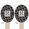 Gray Dots Wooden Food Pick - Oval - Double Sided - Front & Back