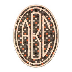 Gray Dots Genuine Maple or Cherry Wood Sticker (Personalized)