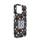 Gray Dots iPhone Case - Plastic - iPhone 13 Mini (Personalized)