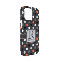 Gray Dots iPhone Case - Plastic - iPhone 13 Mini (Personalized)