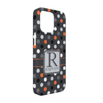 Gray Dots iPhone Case - Plastic - iPhone 13 Pro (Personalized)