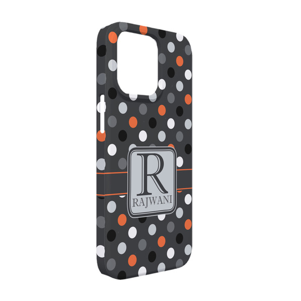 Custom Gray Dots iPhone Case - Plastic - iPhone 13 Pro (Personalized)