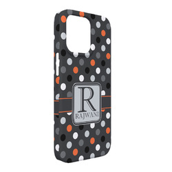 Gray Dots iPhone Case - Plastic - iPhone 13 Pro Max (Personalized)