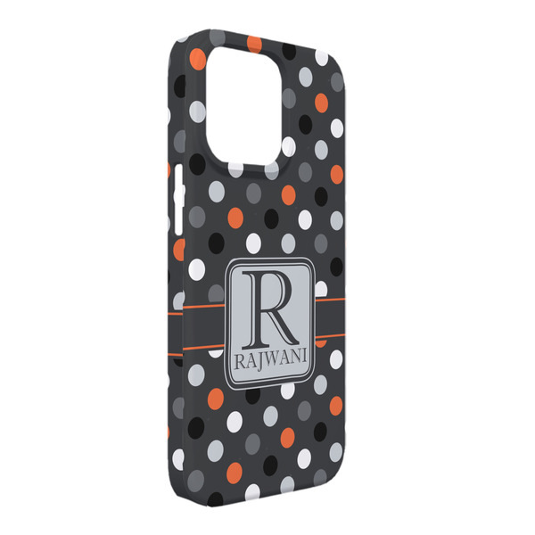 Custom Gray Dots iPhone Case - Plastic - iPhone 13 Pro Max (Personalized)