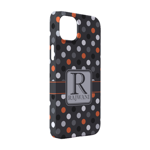 Custom Gray Dots iPhone Case - Plastic - iPhone 14 (Personalized)