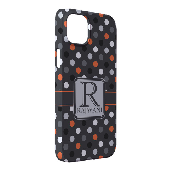 Custom Gray Dots iPhone Case - Plastic - iPhone 14 Plus (Personalized)