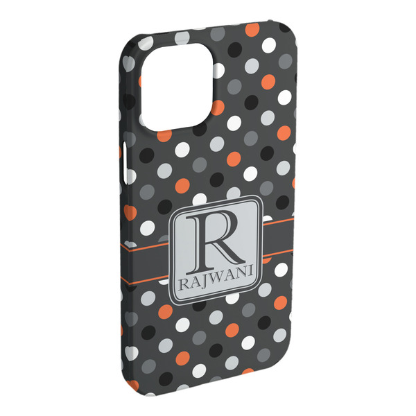 Custom Gray Dots iPhone Case - Plastic - iPhone 15 Plus (Personalized)