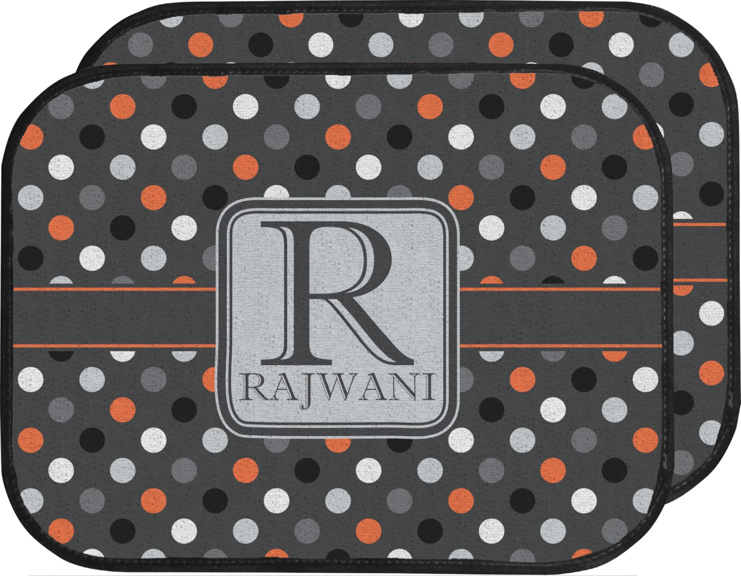 Gray Dots Car Floor Mats Back Seat Personalized Youcustomizeit