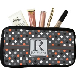 Gray Dots Makeup / Cosmetic Bag (Personalized)