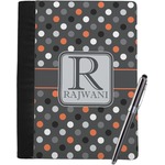 Gray Dots Notebook Padfolio - Large w/ Name and Initial