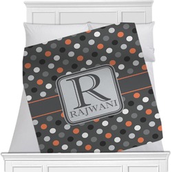 Gray Dots Minky Blanket - Twin / Full - 80"x60" - Double Sided (Personalized)
