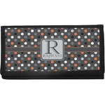 Gray Dots Canvas Checkbook Cover (Personalized)