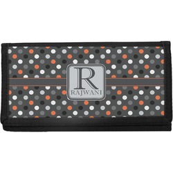 Gray Dots Canvas Checkbook Cover (Personalized)