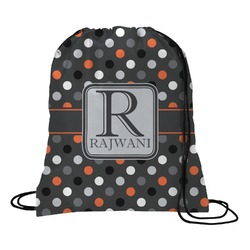 Gray Dots Drawstring Backpack - Large (Personalized)