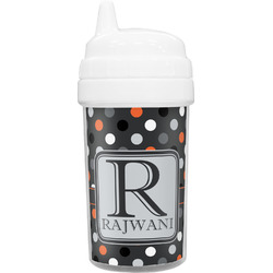 Gray Dots Toddler Sippy Cup (Personalized)