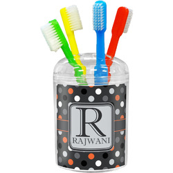 Gray Dots Toothbrush Holder (Personalized)