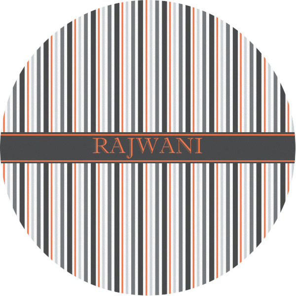 Custom Gray Stripes Multipurpose Round Labels - 1" (Personalized)