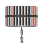 Gray Stripes 12" Drum Lamp Shade - Poly-film (Personalized)