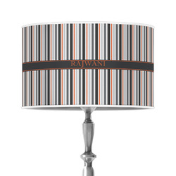 Gray Stripes 12" Drum Lamp Shade - Poly-film (Personalized)