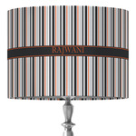 Gray Stripes 16" Drum Lamp Shade - Fabric (Personalized)