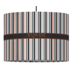 Gray Stripes Drum Pendant Lamp (Personalized)