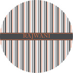 Gray Stripes Multipurpose Round Labels - Custom Sized (Personalized)