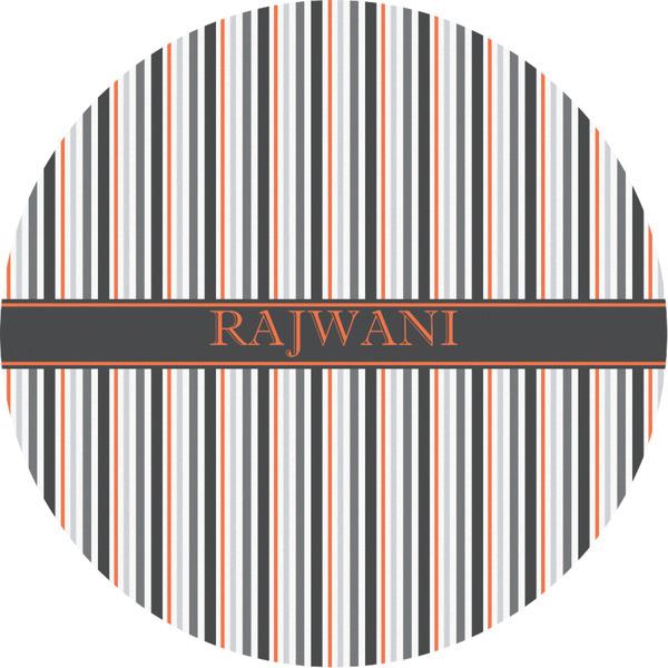 Custom Gray Stripes Multipurpose Round Labels - Custom Sized (Personalized)