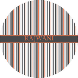 Gray Stripes Multipurpose Round Labels - 5" (Personalized)