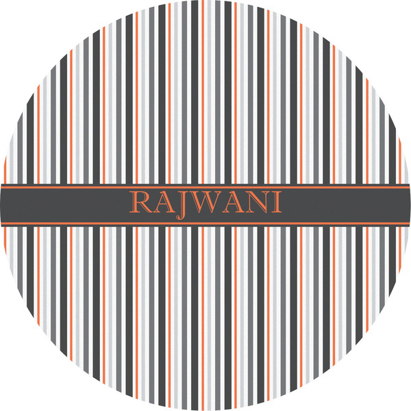 Custom Gray Stripes Multipurpose Round Labels - 5" (Personalized)