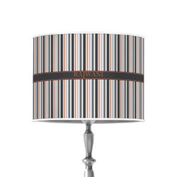 Gray Stripes 8" Drum Lamp Shade - Poly-film (Personalized)