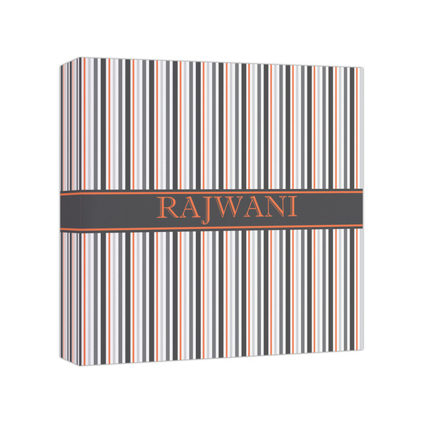 Custom Gray Stripes Canvas Print - 8x8 (Personalized)