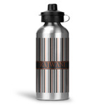 Gray Stripes Water Bottles - 20 oz - Aluminum (Personalized)