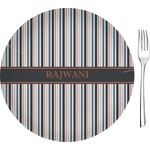 Gray Stripes Glass Appetizer / Dessert Plate 8" (Personalized)