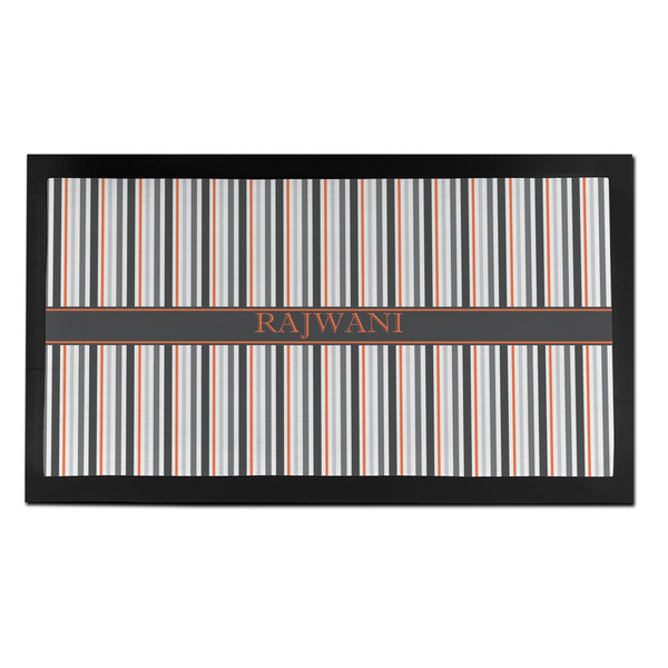 Custom Gray Stripes Bar Mat - Small (Personalized)