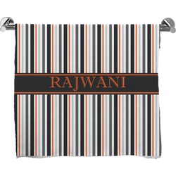 Gray Stripes Bath Towel (Personalized)